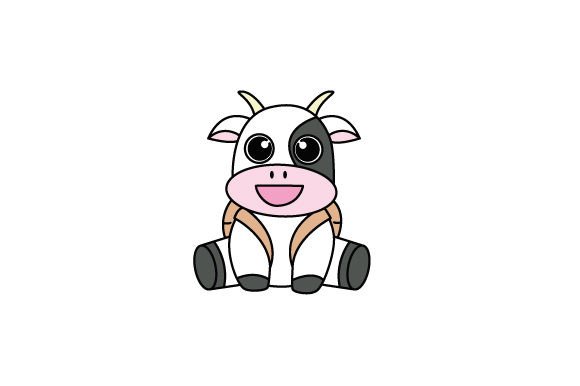 Cute Cow with Backpack for School Crafts