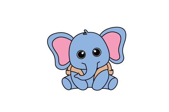 Cute Elephant with Backpack: School Amp Crafts Gem