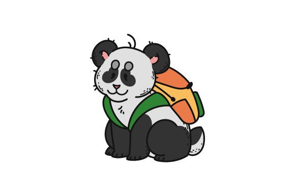Cute Panda with Backpack for Crafts and School Amp