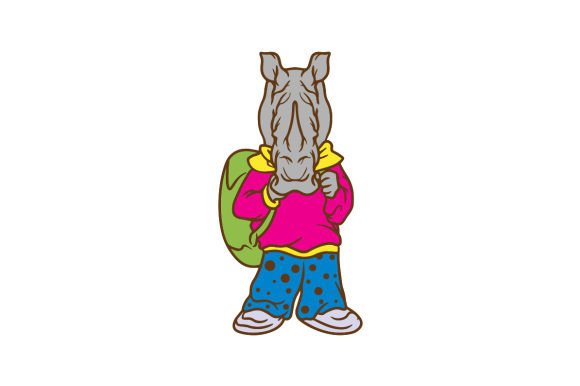 Cute Rhino with Backpack: Crafts for School Amp Branding
