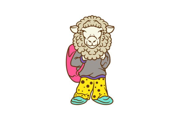 Cute Sheep with Backpack: Crafts for School Amp