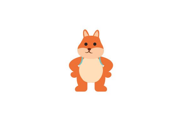 Cute Squirrel with Backpack for School Crafts