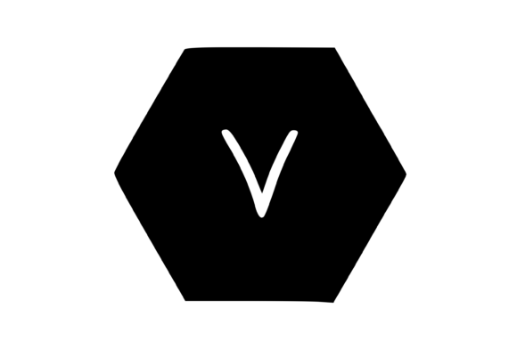 Hexagon Shape with Playful Mono V: Graphics for Crafts