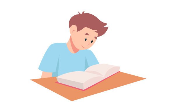 Kid Reading a Book: Crafts & School Amp Design