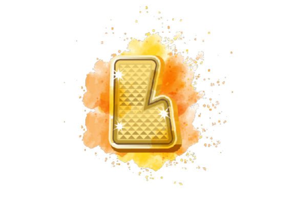 Letter L - Gold, Watercolor for Crafts and School Amp