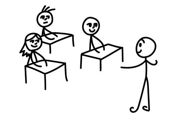 Stick Man Teacher with Students: Crafts & Stick Figures